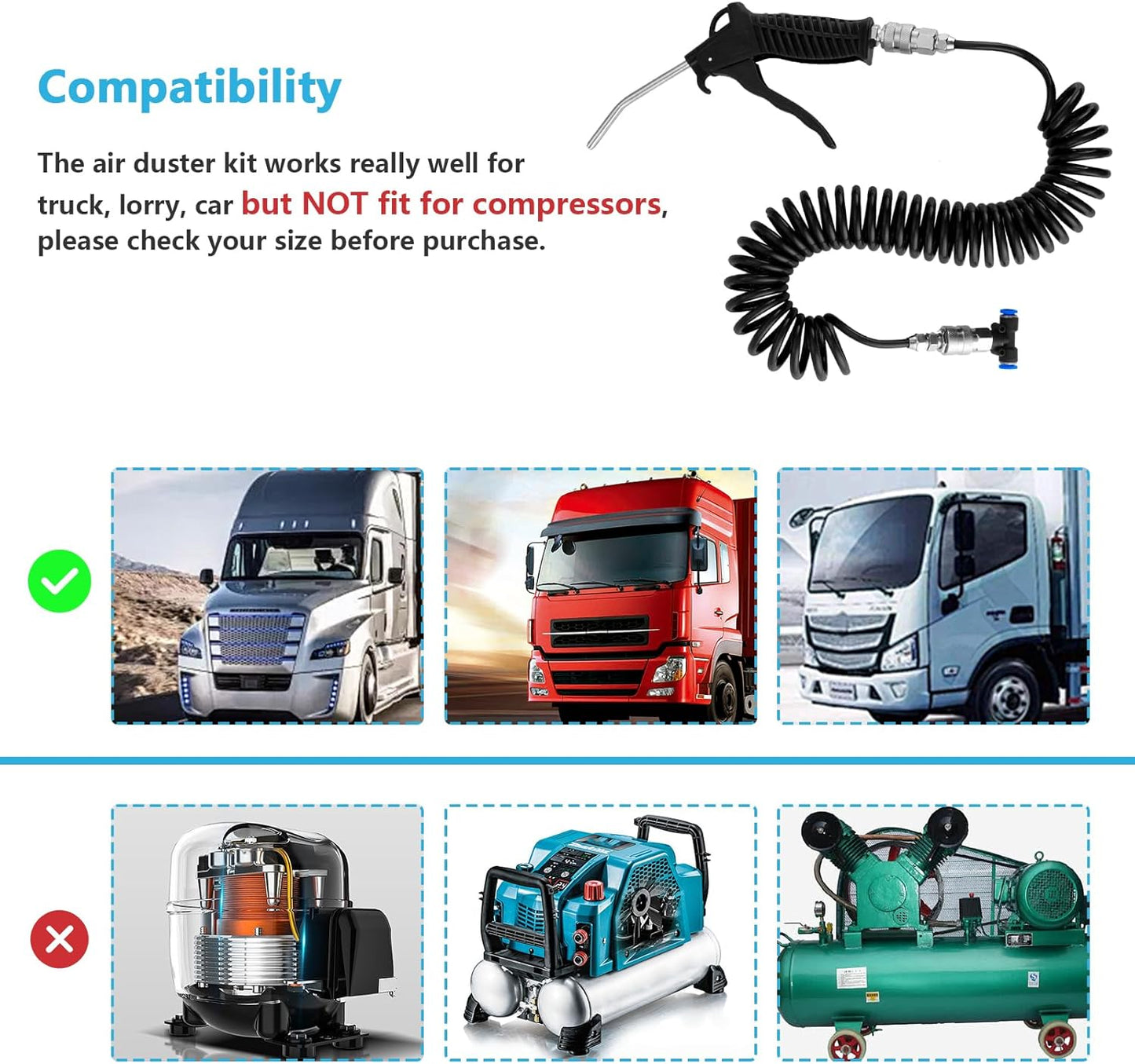truck air duster gun with 5 metre recoil air hose