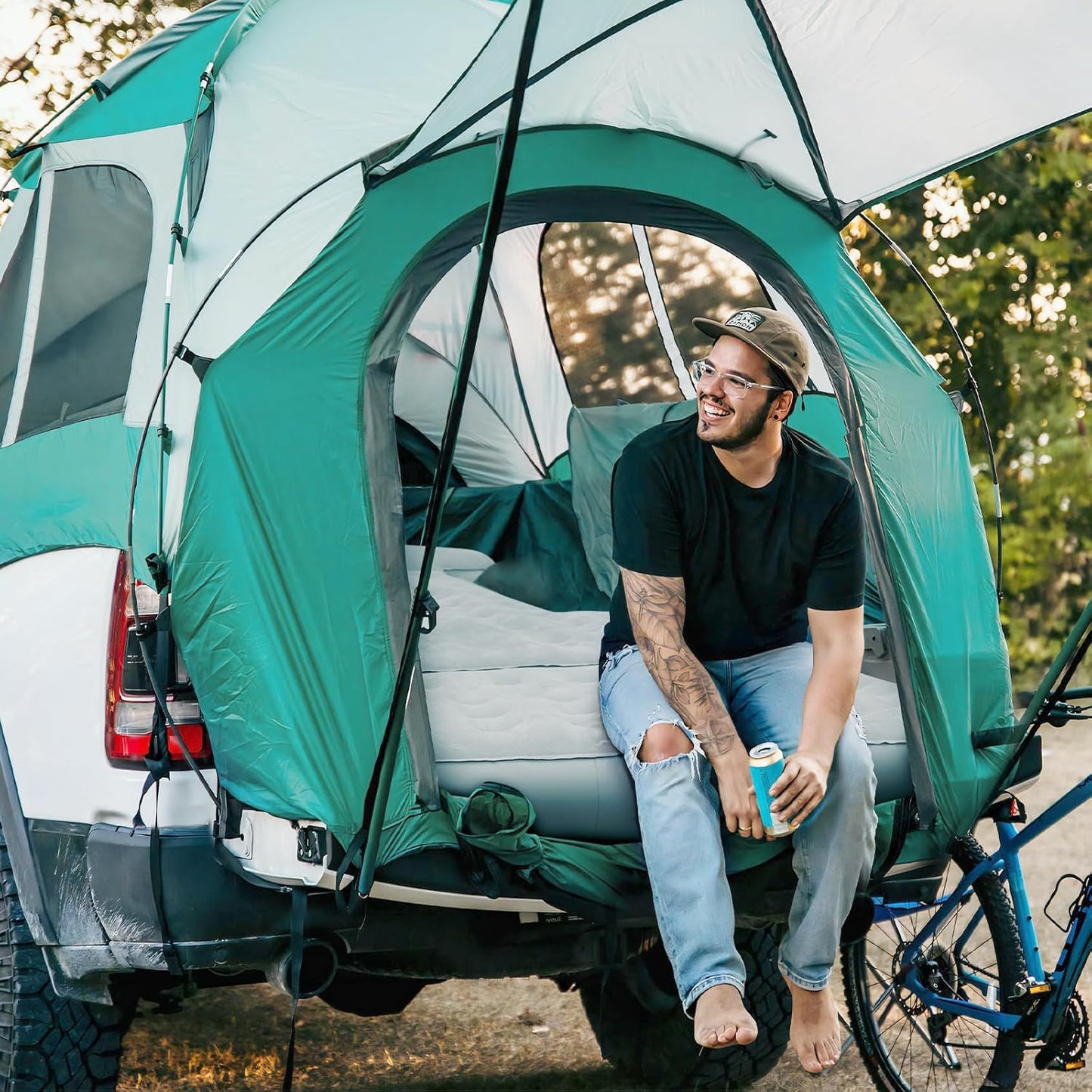 extendable truck bed mattress with built-in pump