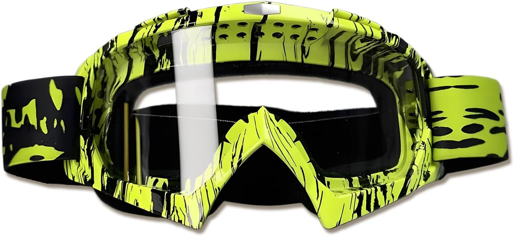 Motorcycle Goggles Dirt Bike Goggles Windproof ATV Dustproof Racing Gogglesscratch Resistant Ski Goggles Protective Safety Glasses PU Resin (Black Frame+Color Lens)