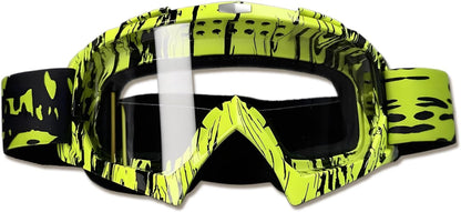 Motorcycle Goggles Dirt Bike Goggles Windproof ATV Dustproof Racing Gogglesscratch Resistant Ski Goggles Protective Safety Glasses PU Resin (Black Frame+Color Lens)