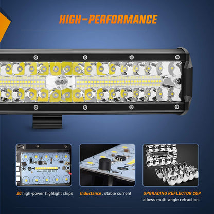 12Inch 12 Inch 300W Triple Row Flood Spot Combo LED Light Bar
